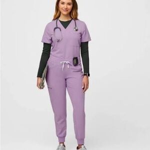 Figs Purple Zamora Joggers and Catarina Top Set